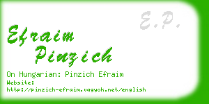 efraim pinzich business card
